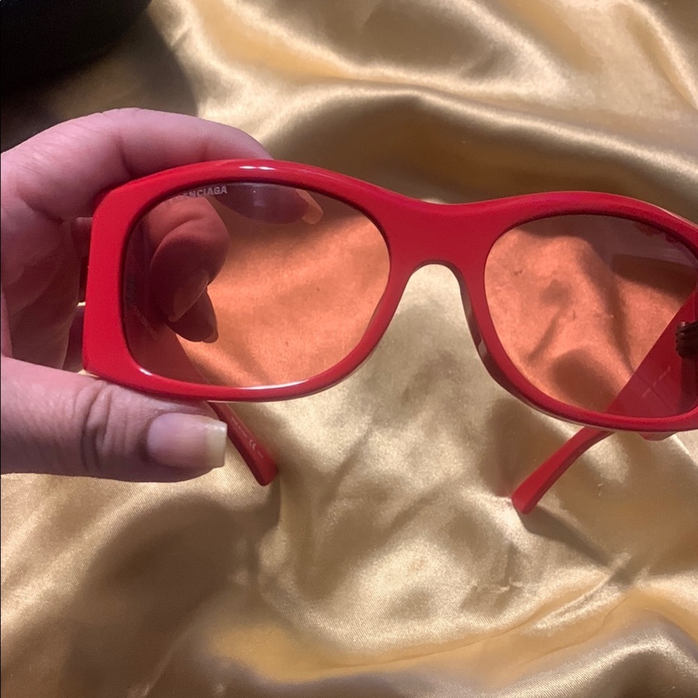 Balenciaga Red and Black Sunglasses with Red Lenses - Picture 10 of 11
